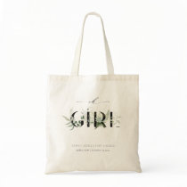 Dusky Leafy Fern Succulent oh Girl Baby Shower Tote Bag