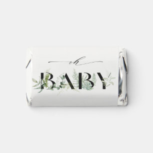 Dusky Leafy Fern Succulent Script Baby Shower Hershey's Miniatures