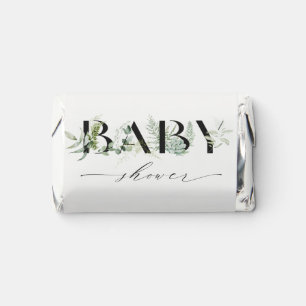 Dusky Leafy Fern Succulent Script Baby Shower Hershey's Miniatures