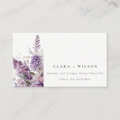 Dusky Lilac Green Cottage Floral Wedding Website Enclosure Card