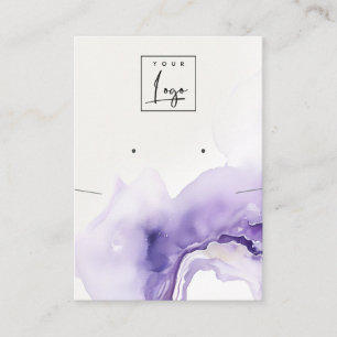 Dusky Lilac Watercolor Agate Necklace Earring Logo Business Card