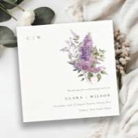 Dusky Lilac Watercolor Cottage Floral Wedding