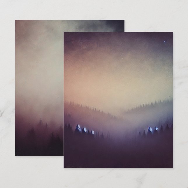 Dusky Mauve Morning Autumnal Ombre Scrapbook Paper (Front/Back)