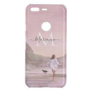 Dusky Pink Beach Photography Monogram Uncommon Google Pixel Case