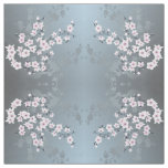 Dusky Pink Dusty Blue Cherry Blossom Pattern Fabric