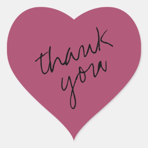 Dusky Pink Heart Thank You Sticker