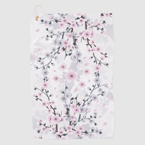 Dusky Pink Mauve Cherry Blossom  Golf Towel