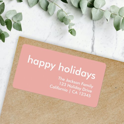 Dusky Pink  Minimal Modern Christmas Address Label
