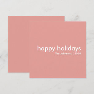 Dusky Pink   Minimal Modern Feminine Christmas Holiday Card