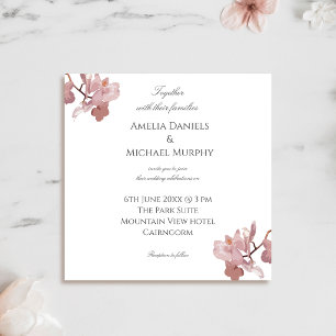 Dusky Pink Orchid Invitation