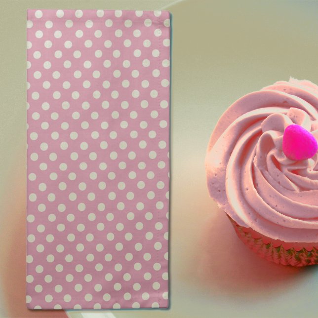 Dusky Pink  polka dots  Cloth Napkin (Creator Uploaded)
