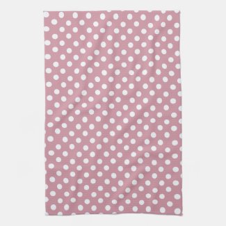 Dusky Pink polka dots Kitchen Towel