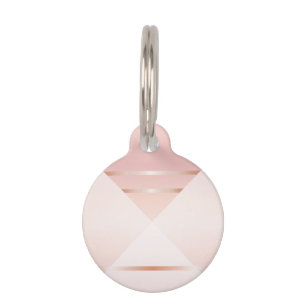 Dusky Pink Rose Gold Geometric Pet ID Tag