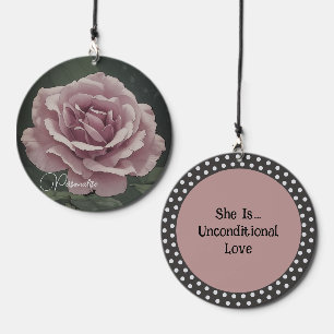 Dusky Pink Rose Unconditional Love Quote Floral Wind Chime
