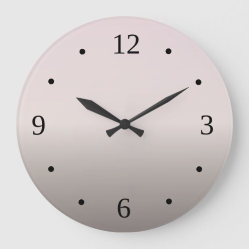 Dusky Pink Taupe Gradient Large Clock