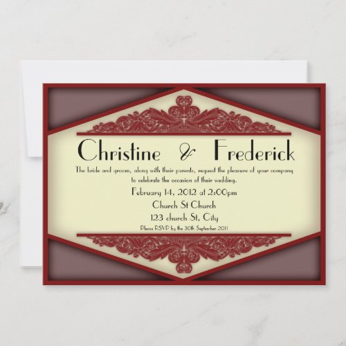 Dusky Pink Vintage, 5"x7" invitation.