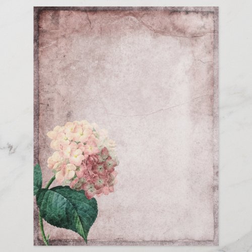Dusky Pink Vintage Floral Parchment