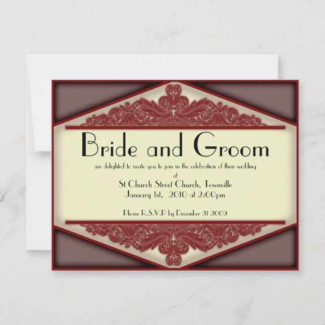 Dusky Pink Vintage, wedding invite (Front)