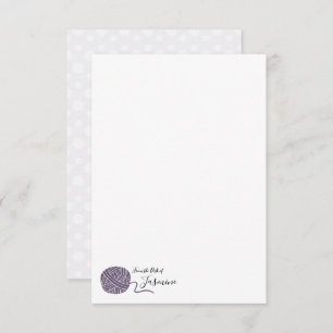 Dusky Purple Grape Yarn Ball Note Card