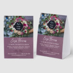 Dusky Purple Greenery Florist Photo & Your Logo Paper Table Tent<br><div class="desc">Looking for a way to market your small business and getting your logo and business name seen? Personalize a business tabletop sign with a photo of your beautiful work, your logo and tagline, and what you specialize in or offer at the moment. Add your contact information as well. The text...</div>