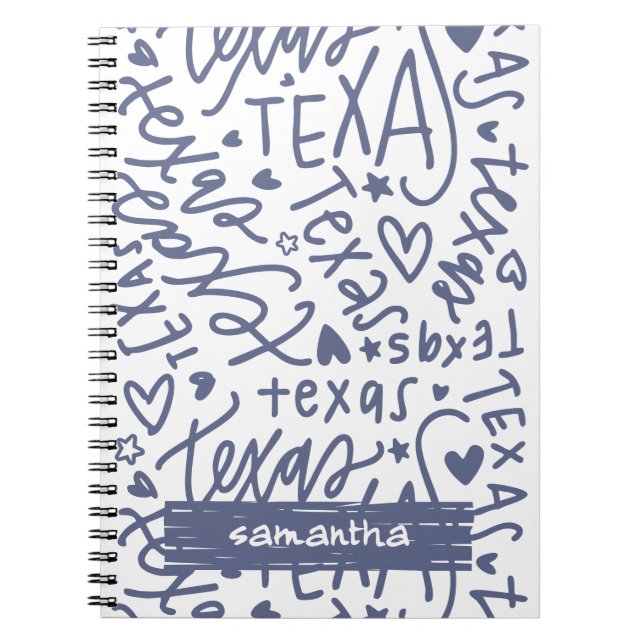 Dusky Purple Texas Doodle Pattern Notebook (Front)