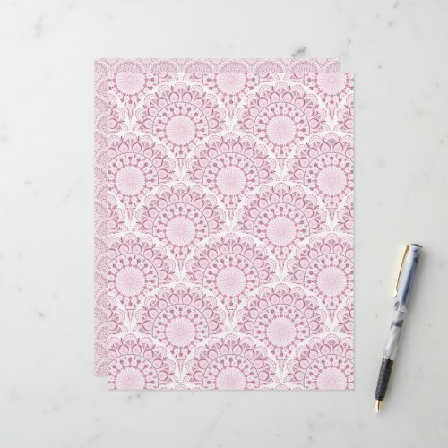 Dusky Rose Confetti Lace Art Deco Scallops