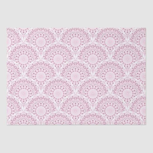 Dusky Rose Confetti Lace Art Deco Scallops Craft Tissue Paper (Front)