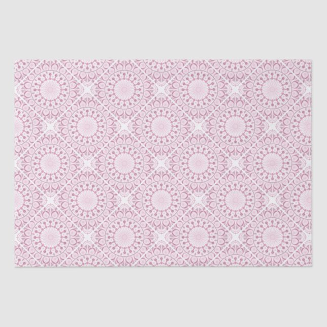 Dusky Rose Confetti Lace Diamond Tile Craft Tissue Paper (Front)