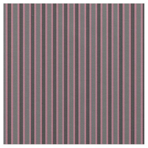 Dusky Rose, Dark Gray and Gray Stripes Fabric