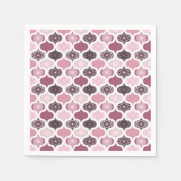 Dusky Rose Dot Mandalas Ogee Patchwork Papercraft Napkins