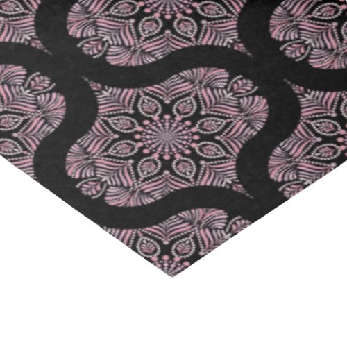Dusky Rose Fronds Mandala Mid Mod Ogee Tissue Paper