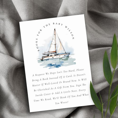 Dusky Sailboat Seascape Books For Bridal Shower Enclosure Card