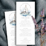 Dusky Sailboat Yacht Seascape Wedding Menu Invitation<br><div class="desc">If you need any other matching product or customization,  kindly message via Zazzle.</div>