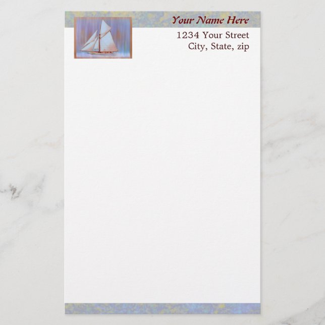 Dusky Sails custom Stationery (Front)