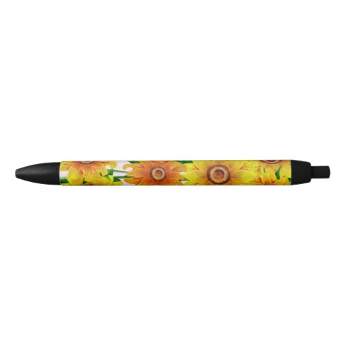 Dusky Sunflower Dreams Hand_Drawn Sunflower  Black Ink Pen
