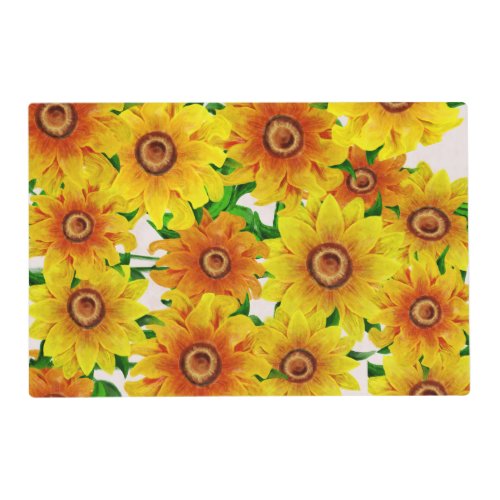 Dusky Sunflower Dreams Hand_Drawn Sunflower Placemat