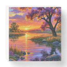 Dusky Violet Hues Over Serene Lake Waters Artwork