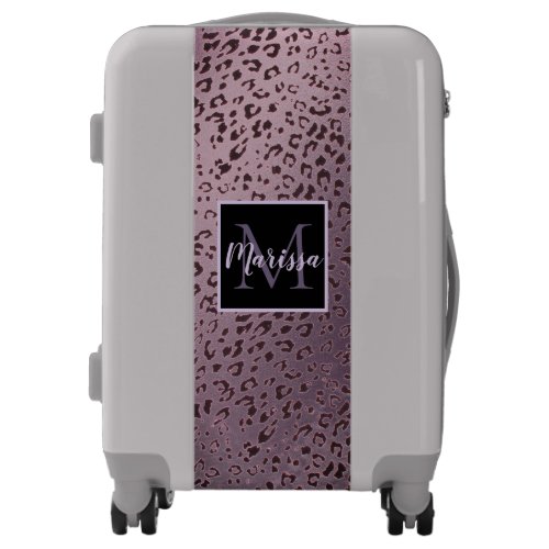 Dusky Violet Leopard Monogram Luggage