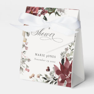 Dusky Warm Winter Festive Foliage Baby Shower Favor Boxes