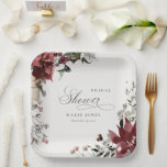 Dusky Warm Winter Festive Foliage Bridal Shower Paper Plates<br><div class="desc">If you need any further customisation please feel free to message me on yellowfebstudio@gmail.com.</div>