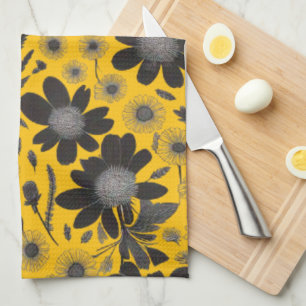 Dusky Wildflower Garden – Vintage Floral Pattern Kitchen Towel