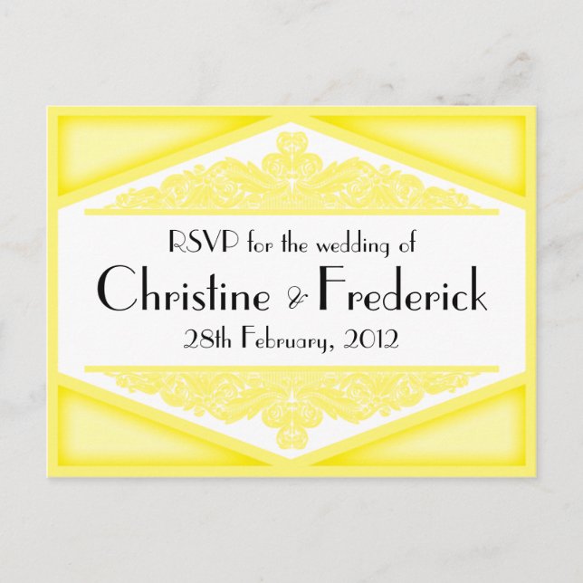 Dusky Yellow Vintage, RSVP postcard (Front)