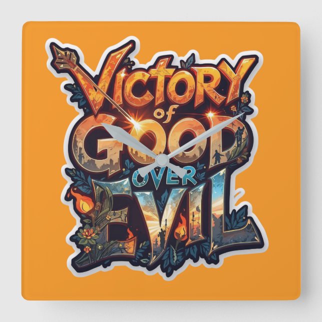 Dussehra 2025 Symbol of Triumph – Cutout Sticker  Square Wall Clock (Front)