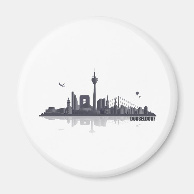 Düsseldorf City Skyline Magnet (Front)