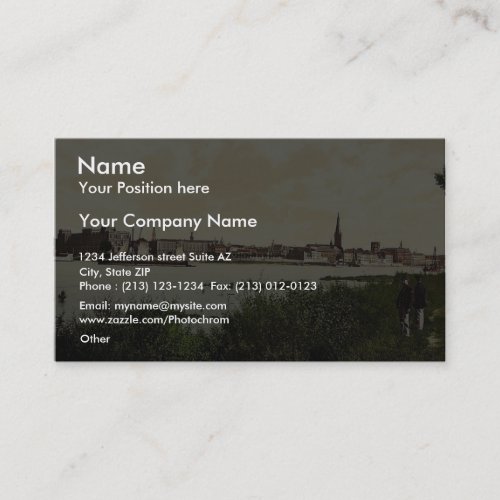 Dusseldorf from the Rhine, the Rhine, Germany clas Business Cards