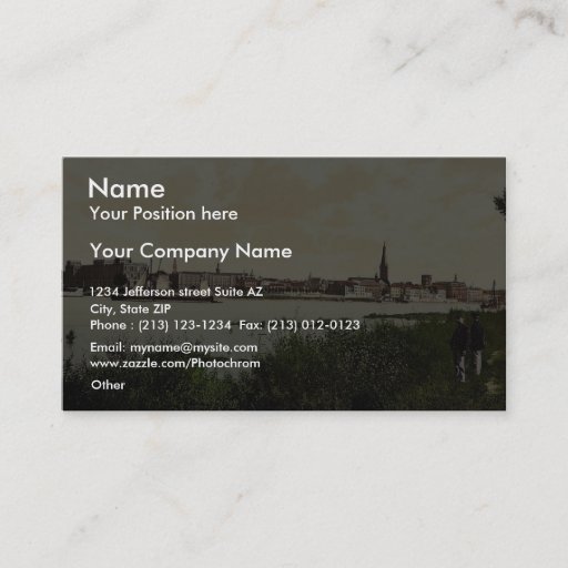 Customizable Dusseldorf from the Rhine, the Rhine, Germany clas Business Cards