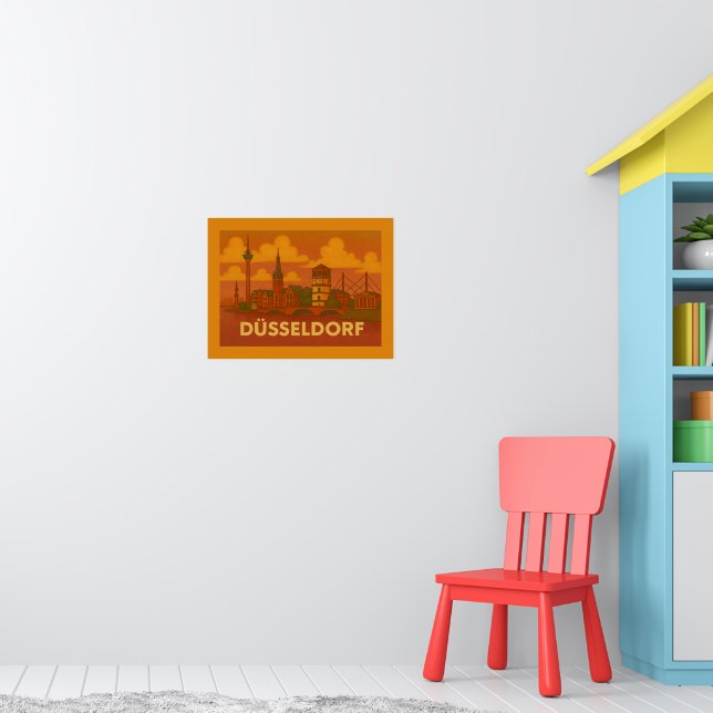 Düsseldorf Germany City Art Poster (Nursery 1)