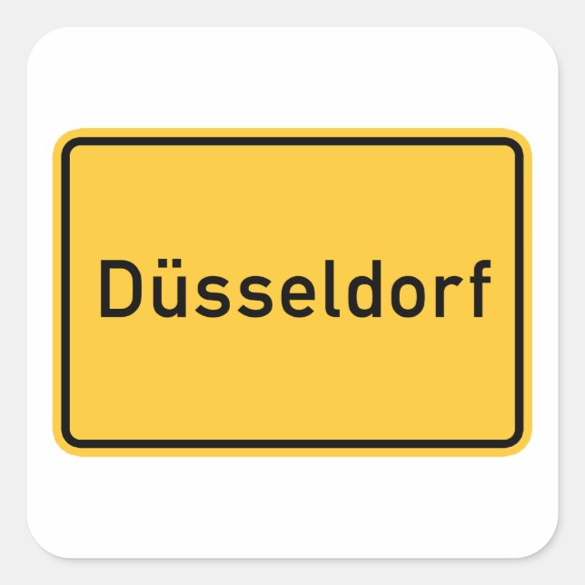 Dusseldorf, Germany Road Sign Square Sticker (Front)