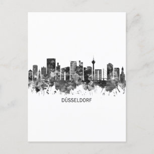 Dusseldorf Germany Skyline BW Holiday Postcard