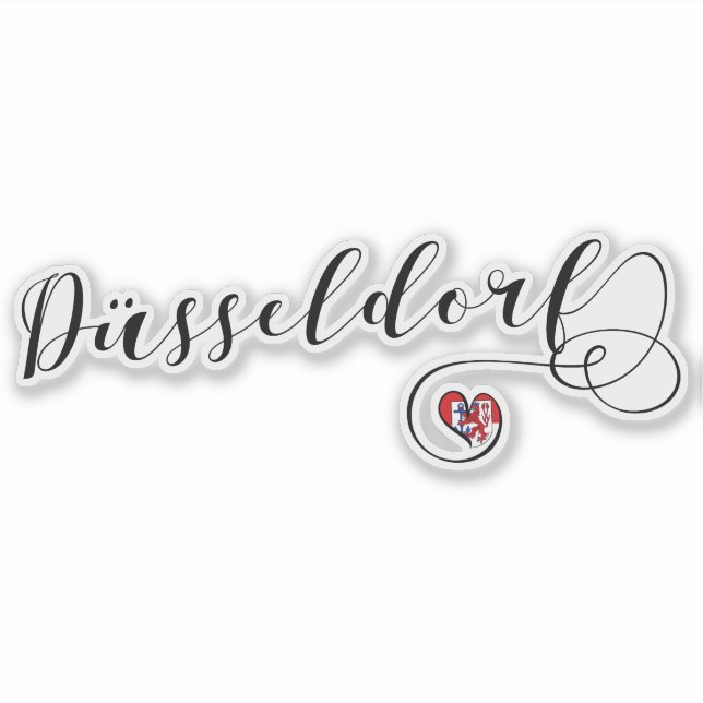 Düsseldorf Heart Flag Sticker (Front)
